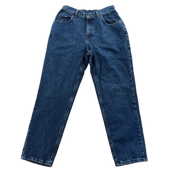 Vintage Lee Womens Jeans Size 28x27 Measured Blue Heavy Denim Relaxed Fit Casual - Picture 1 of 16